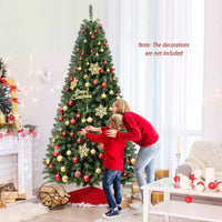 1.8/2.1/2.4M Pre-Lit Christmas Tree Artificial Xmas Decor w/8 Lighting Modes