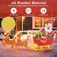 Pre-lit Christmas Santa Claus & Reindeer Sleigh Xmas Decor Set w/ 239 LED Lights