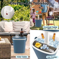 15L Portable Cooler Bar Bucket Table Outdoor Furniture Patio Poolside Storage