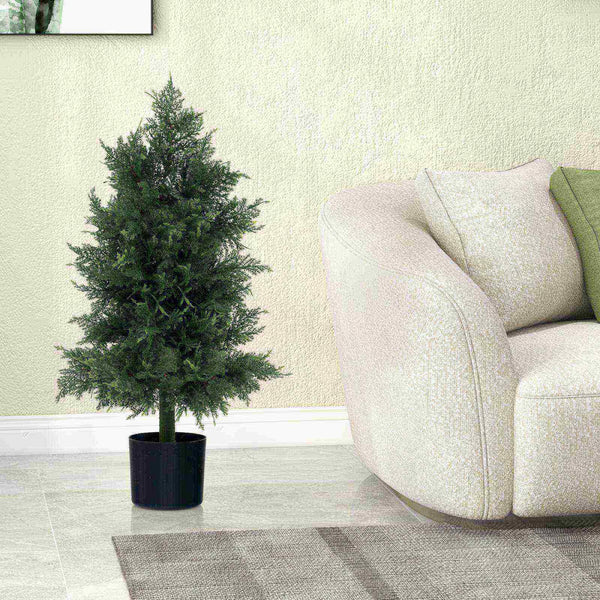 Artificial Cedar Topiary Tree Fake Pine Tree Indoor Outdoor Decorative Plant