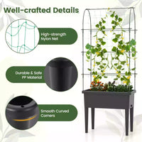 Self-watering Raised Garden Bed Elevated Planter w/Climbing Trellis Herbs Fruits