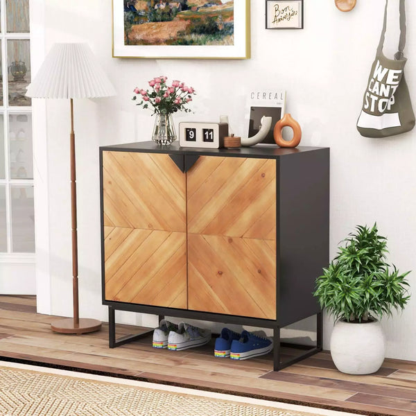 Sideboard Buffet Cabinet with Storage Console Table Modern Accent Cabinet Black