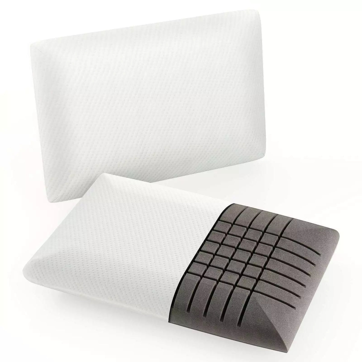 Bamboo Charcoal Memory Foam Pillow 3D Cutting Air Flow Bed Pillows Set of 2