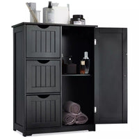 Freestanding Bathroom Floor Cabinet Side Storage Cabinet Drawer Chest Organizer