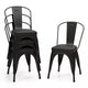 Metal Dining Chair Set of 4 Stackable Kitchen Chairs Cafe Restaurant Chairs