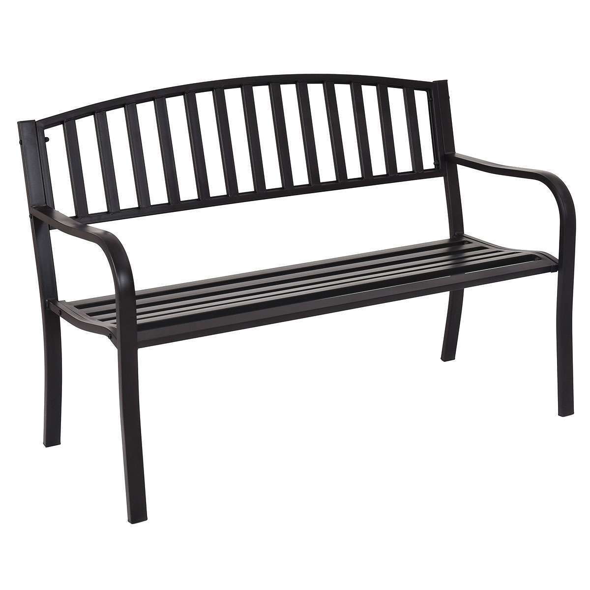 Loaded Steel Garden Bench with Streak Design, Robust Steel Frame for Lawn