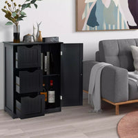 Freestanding Bathroom Floor Cabinet Side Storage Cabinet Drawer Chest Organizer