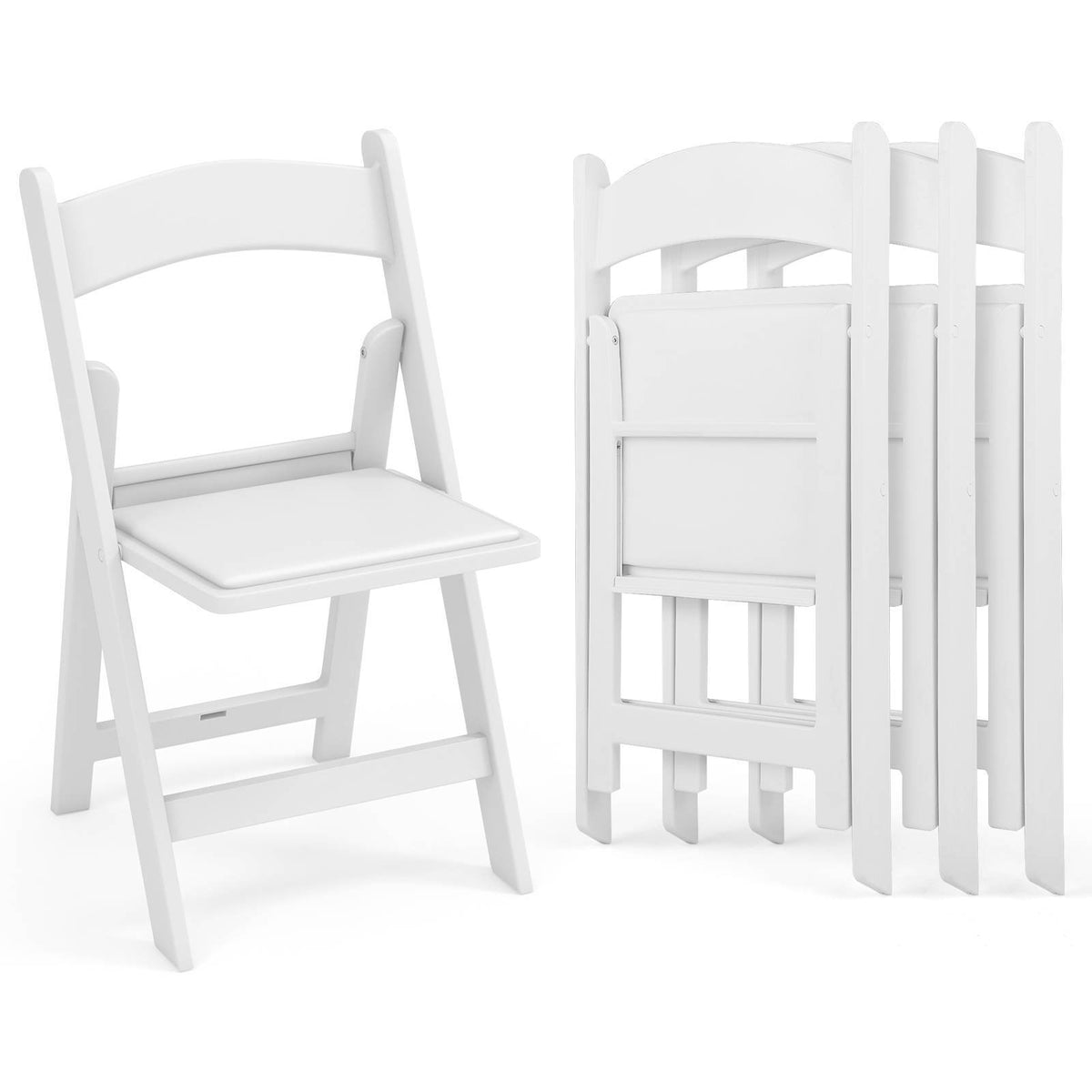 4 Pack Resin Folding Chairs w/ 550KG Static Load and Outside Chairs for Home