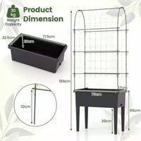 Self-watering Raised Garden Bed Elevated Planter w/Climbing Trellis Herbs Fruits