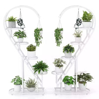 5 Tier Metal Plant Stand Heart-shaped Ladder Plant Shelf for Living Room(2 Pack)