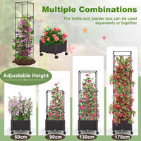 1.7M Indoor Outdoor Adjustable Raised Garden Bed on Wheels, Self-Watering System