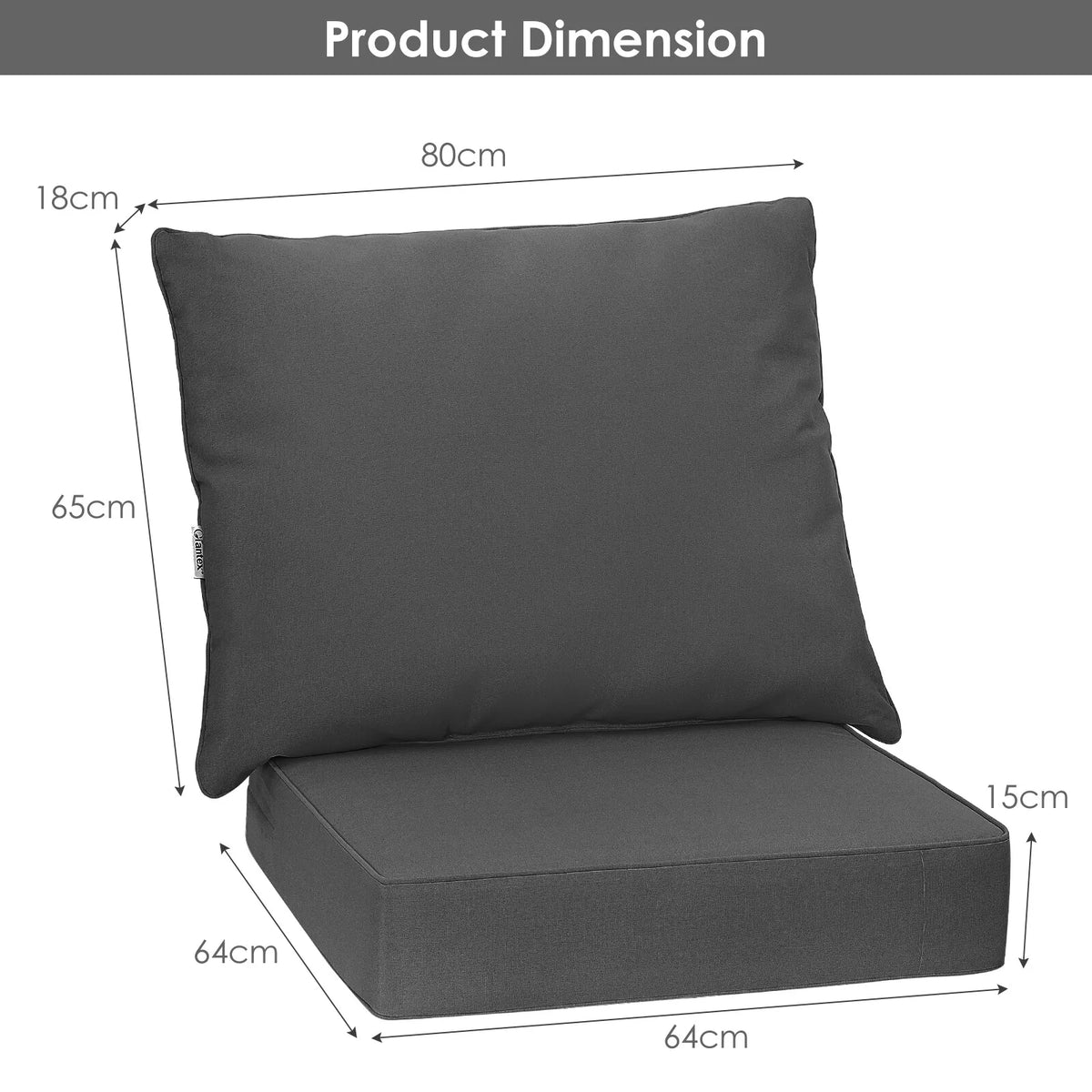 Patio Cushion Set Outdoor Chair Seat Pads Detachable Patio Furniture Cushions