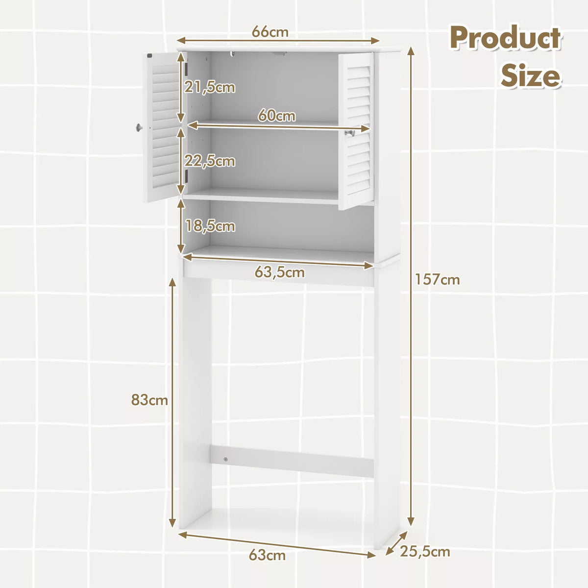 Over-The-Toilet Storage Cabinet Freestanding Toilet Rack Bathroom Space Saver