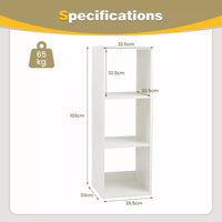 3-tier Bookshelf Home Open-back Storage Shelf Bookcase 1-Piece Storage Units