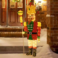 1.8M Pre-lit Christmas Nutcracker King w/ Crown & Scepter Xmas Decor w/ 236 LEDs