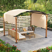 3m x 3.6m Outdoor Metal Retractable Pergola with Retractable Canopy Garden Patio