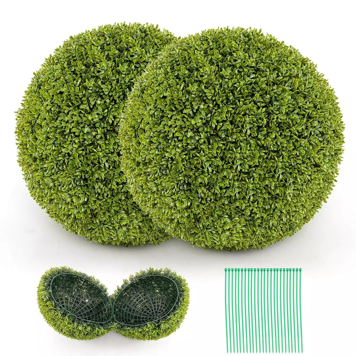 2 PCS 50cm Artificial Plant Boxwood Topiary Ball Faux Plant Decorative Balls