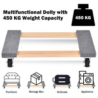 2/4PCS Furniture Dolly Moving Carrier Mover Handle Caster Loaded 450kg 76x45.5cm