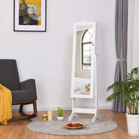 Floor Standing Jewelry Armoire Cabinet Organizer Full Length Mirrored Lockable