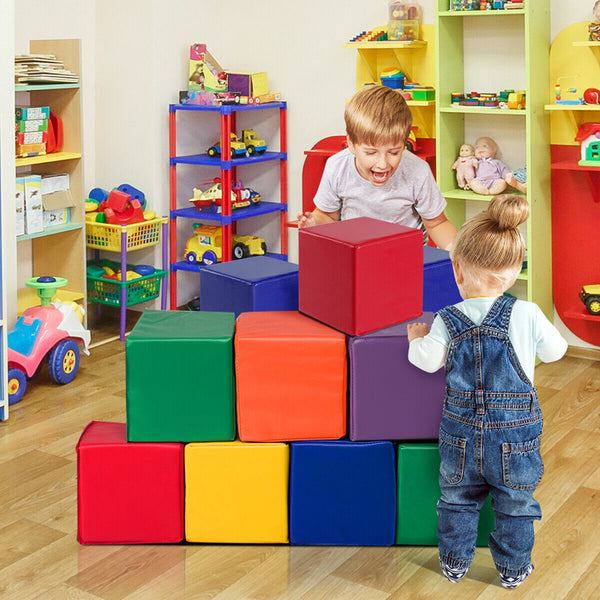 12-Piece 20cm PU Foam Big Building Blocks Colorful Soft Blocks Play Set For Kids
