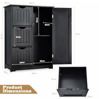 Freestanding Bathroom Floor Cabinet Side Storage Cabinet Drawer Chest Organizer