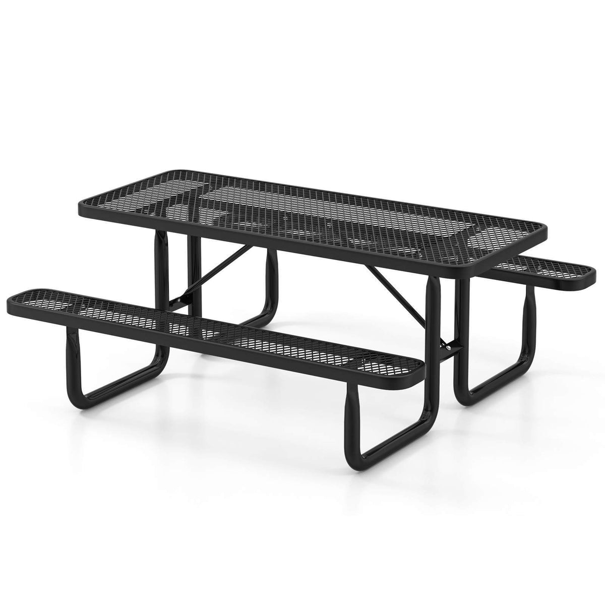 Outdoor Picnic Table Bench Set for 8, 184cm Commercial Table for