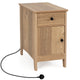 End Table Side Table w/ USB Ports & Outlets Nightstand Storage Cabinet Bedroom