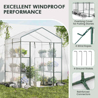 139 x 144 x 195 cm Outdoor Indoor Portable Greenhouse w/4 Tiers 8 Shelves, Yard