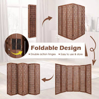 4/6-Panel Room Divider 165cm Folding Partition Stand Privacy Screen Walnut