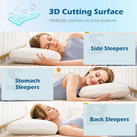 Gel Memory Foam Pillow 3D Cutting Air Flow Cooling Pillows Bed Pillows Set of 2