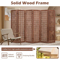 4/6-Panel Room Divider 165cm Folding Partition Stand Privacy Screen Walnut