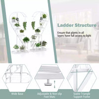 5 Tier Metal Plant Stand Heart-shaped Ladder Plant Shelf for Living Room(2 Pack)