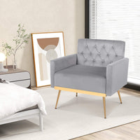 Modern Velvet Accent Armchair Upholstered w/Button Tufted Back Single Sofa Chair