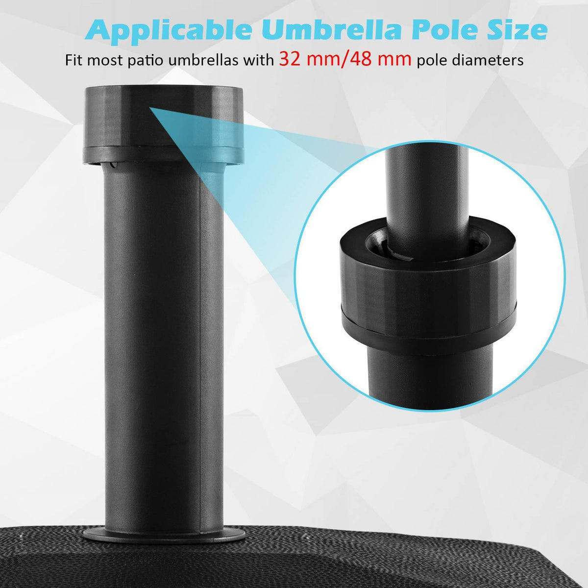 Fillable Umbrella Base Stand Square Umbrella Holder w/Lockable Wheels Heavy-duty