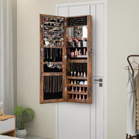 110 cm Jewelry Mirror Cabinet Wall/Door Mounted Jewelry Armoire Organizer