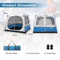 5 Person Waterproof Camping Tent Outdoor Portable Family Hiking Carrying Bag