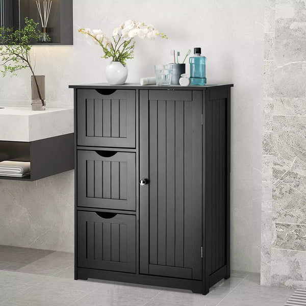 Freestanding Bathroom Floor Cabinet Side Storage Cabinet Drawer Chest Organizer