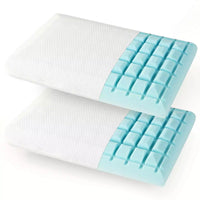 Gel Memory Foam Pillow 3D Cutting Air Flow Cooling Pillows Bed Pillows Set of 2