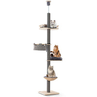 2.3-2.7m Adjustable Cat Tree Tower Scratching Post Floor to Ceiling Cando House