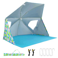 Beach Umbrella Tent, UPF50+ Sun Protection, Outdoor Pop up Sunshade Tent, Yard