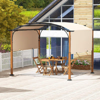 3m x 3.6m Outdoor Metal Retractable Pergola with Retractable Canopy Garden Patio