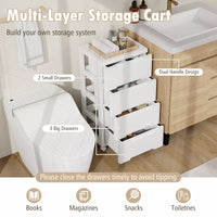 Giantex Rolling Storage Cabinet Vertical Storage Unit with Drawers Plastic Crafts