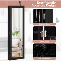 Wall/Door Mounted Jewelry Cabinet Full Length Mirror Jewelry Armoire