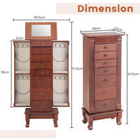 Jewelry Armoire Cabinet Standing Jewelry Storage Organizer with Makeup Mirror