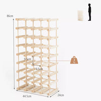 5-Tier 36-Bottle Stackable Wooden Wine Rack Modular Wine Bottle Display Rack