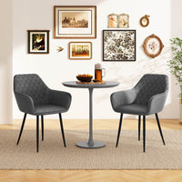 Modern Leisure Dining Chair Set of 2 Upholstered Accent Armchairs w/ Wide Seat