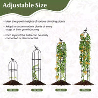 2-Pack 2-in-1 Garden Obelisk Trellis Rustproof Plant Cage w/ Adjustable Height