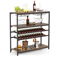 Giantex Freestanding Bar Cabinet w/ 2 Wine Racks, Spacious Top & Open Shelves