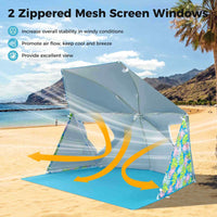 Beach Umbrella Tent, UPF50+ Sun Protection, Outdoor Pop up Sunshade Tent, Yard