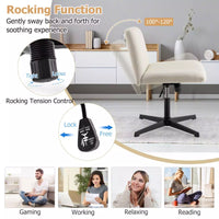 Criss Cross Legged Chair No Wheels Home Office Armless Chair Swivel Desk Chair